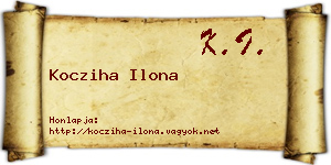 Kocziha Ilona névjegykártya